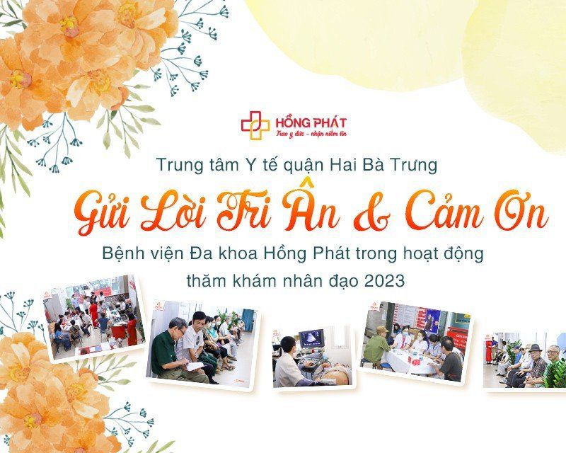 Trung tâm Y tế quận Hai Bà Trưng gửi thư cảm ơn những đóng góp của BVĐK Hồng Phát về thăm khám nhân đạo 2023