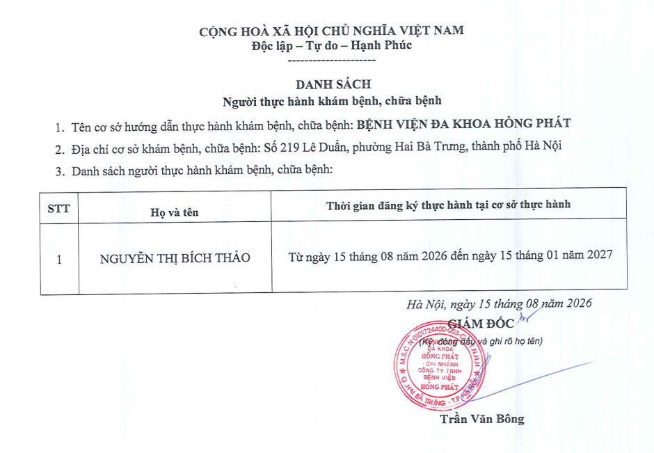 Nguyen Thi Bich Thao 15.08.2026 15.01.2026