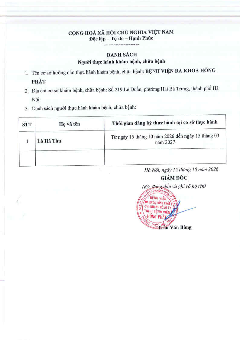 DS thuc hanh KCB tu ngay 15.10.2026 den 15.03.2027